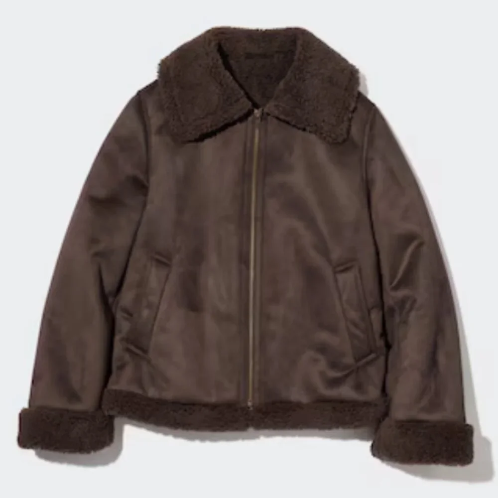 Uniqlo Women's Pile-Lined Jacked Dark Brown Size M - Picture 9 of 9